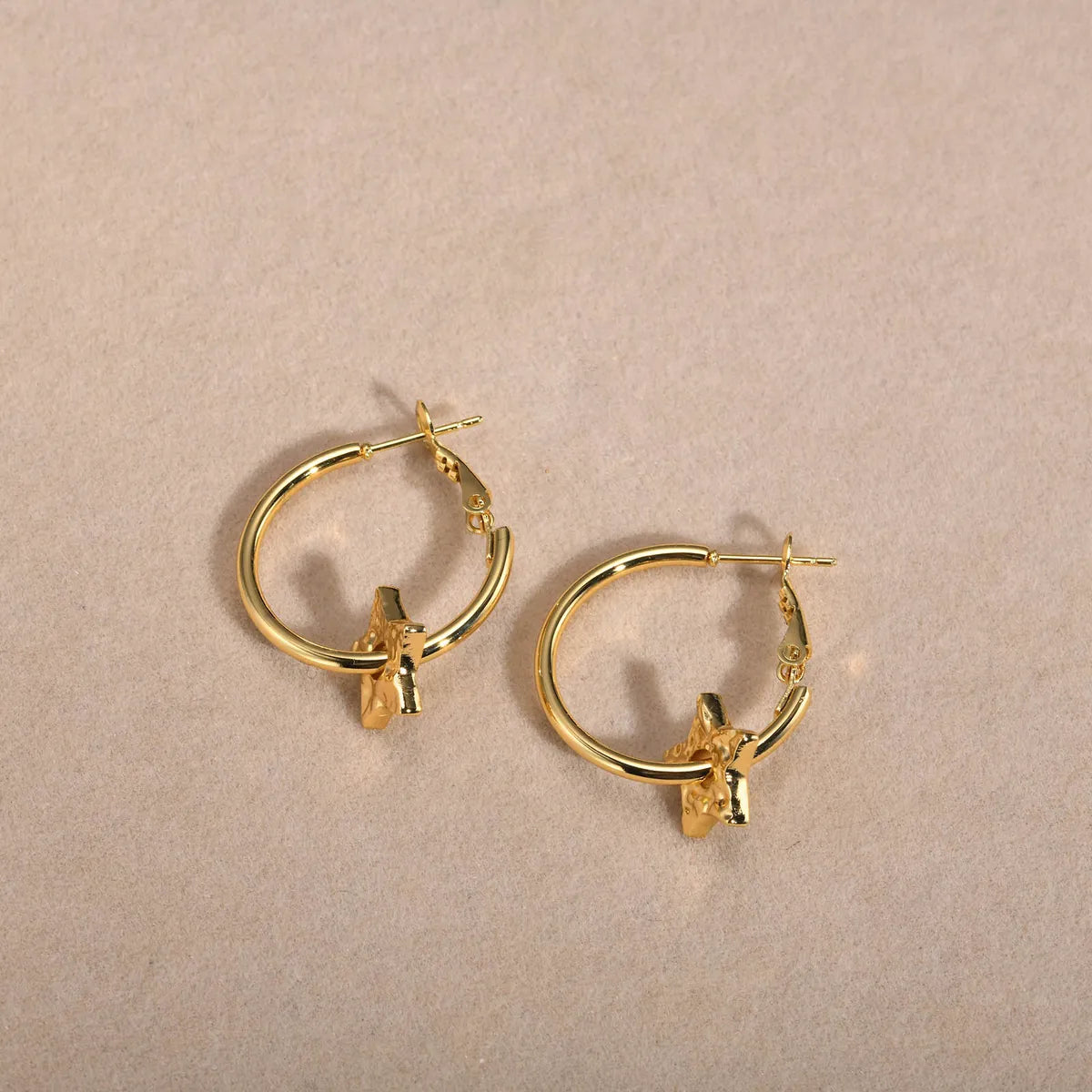 1 Pair Simple Style Star Handmade Plating Stainless Steel 18k Gold Plated Earrings