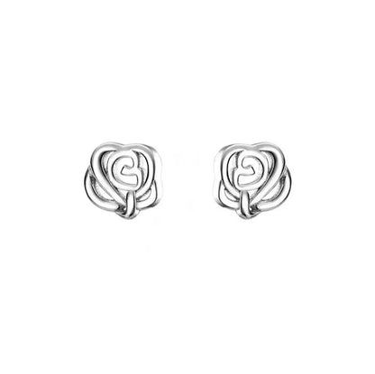 1 Pair Simple Style Star Heart Shape Crown Inlay Sterling Silver Zircon Ear Studs