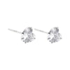 1 Pair Simple Style Star Heart Shape Crown Inlay Sterling Silver Zircon Ear Studs