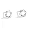 1 Pair Simple Style Star Heart Shape Crown Inlay Sterling Silver Zircon Ear Studs