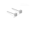 1 Pair Simple Style Star Heart Shape Crown Inlay Sterling Silver Zircon Ear Studs