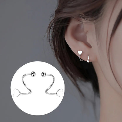 1 Pair Simple Style Star Heart Shape Plating Stainless Steel Ear Studs