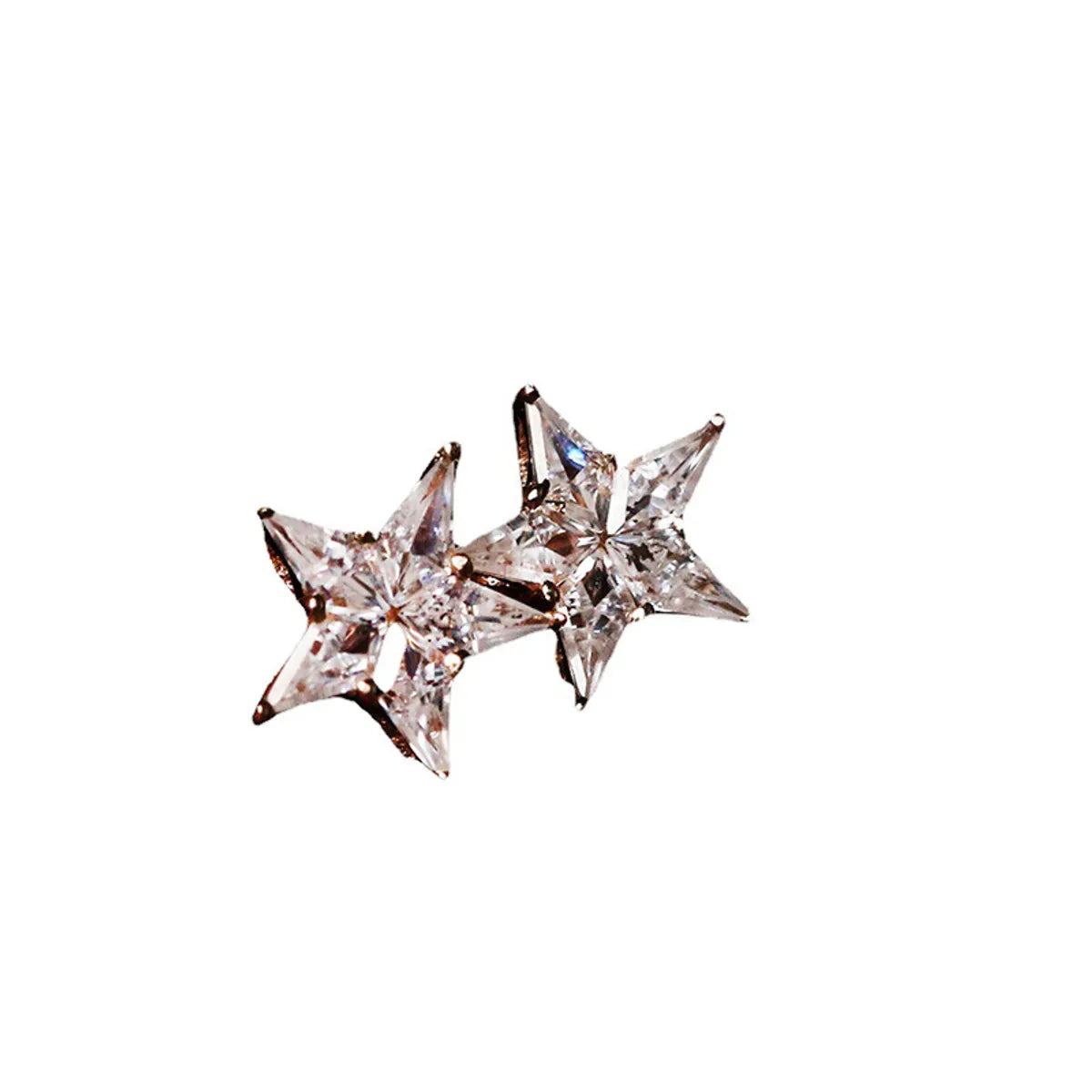 1 Pair Simple Style Star Inlay Sterling Silver Rhinestones Ear Studs