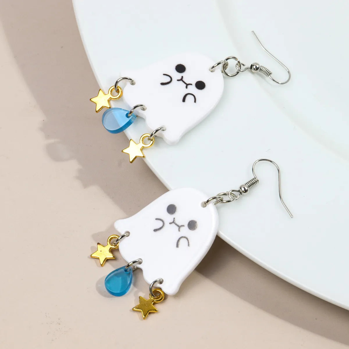 1 Pair Simple Style Star Patchwork Arylic Drop Earrings