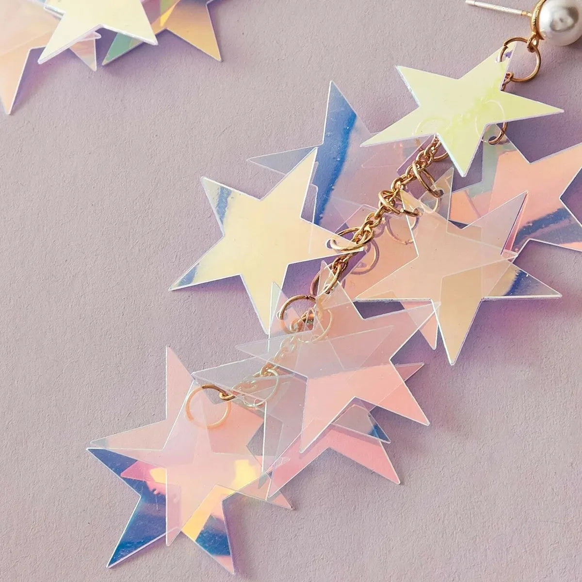 1 Pair Simple Style Star Plating Alloy Drop Earrings