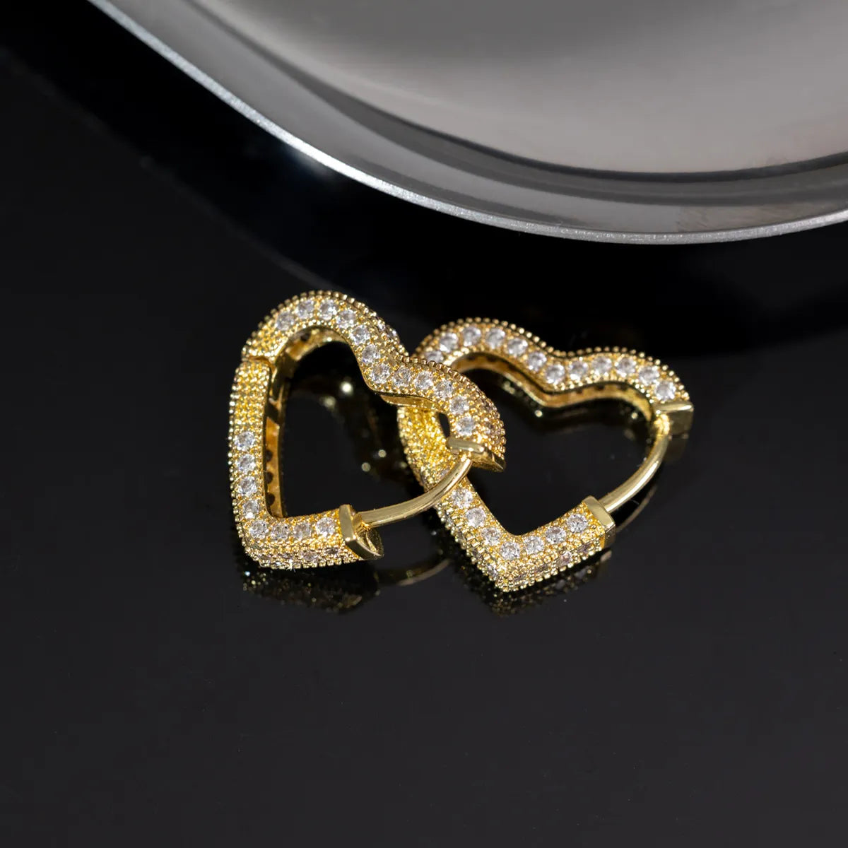 1 Pair Simple Style Star Plating Inlay Copper Zircon White Gold Plated Gold Plated Ear Studs