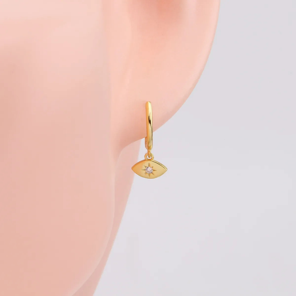 1 Pair Simple Style Star Plating Inlay Sterling Silver Zircon Gold Plated Earrings