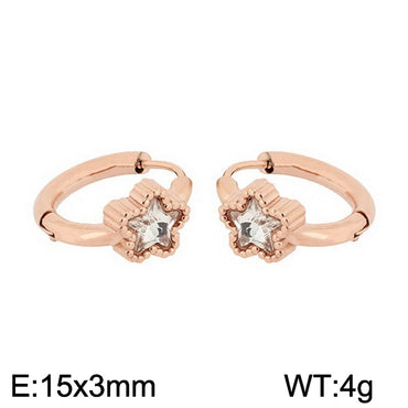 1 Pair Simple Style Star Plating Stainless Steel Gold Plated Hoop Earrings