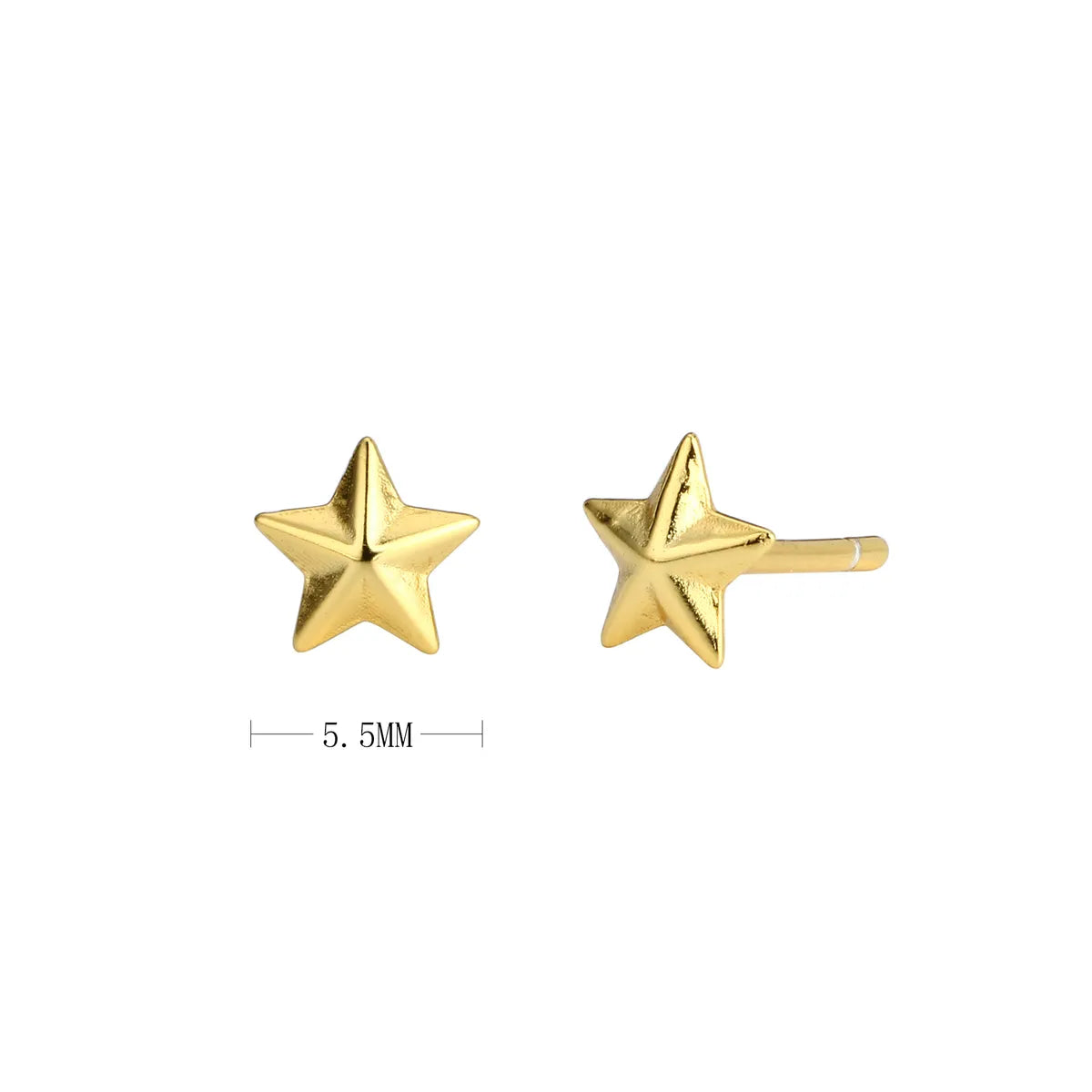 1 Pair Simple Style Star Plating Sterling Silver Ear Studs