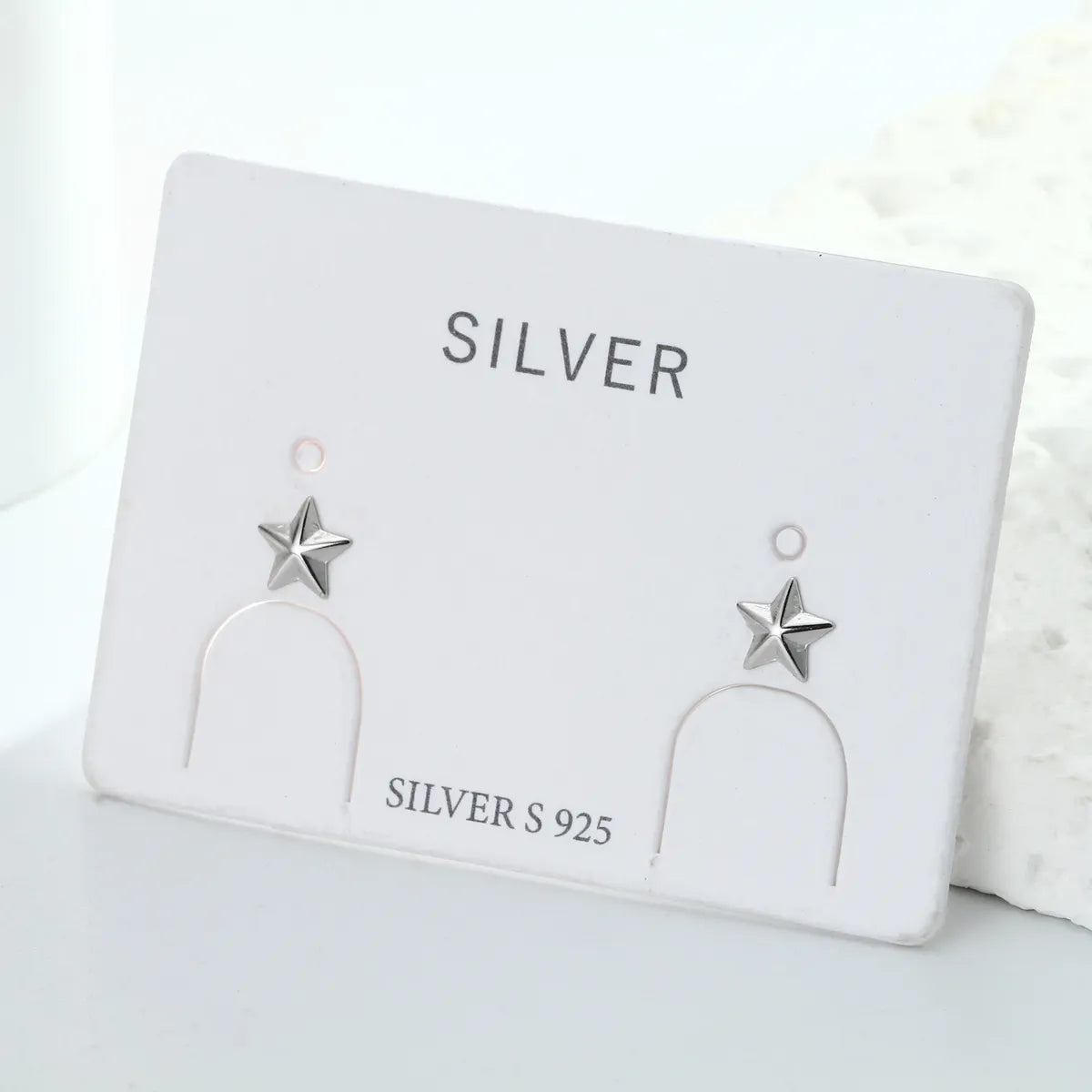 1 Pair Simple Style Star Plating Sterling Silver Ear Studs