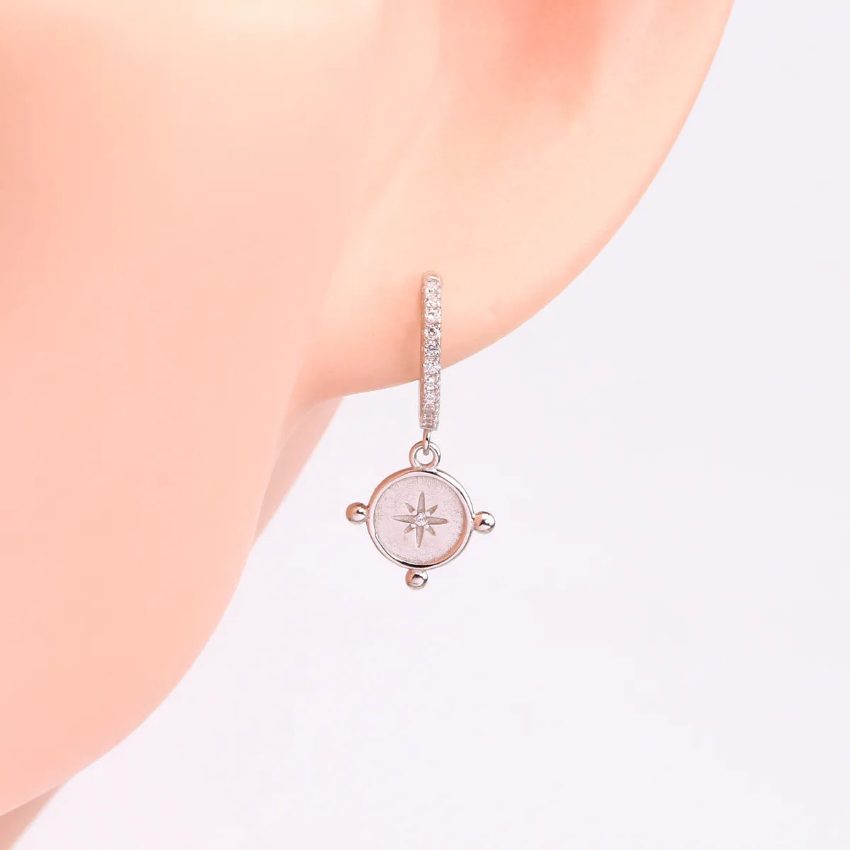 1 Pair Simple Style Star Plating Sterling Silver Gold Plated Drop Earrings