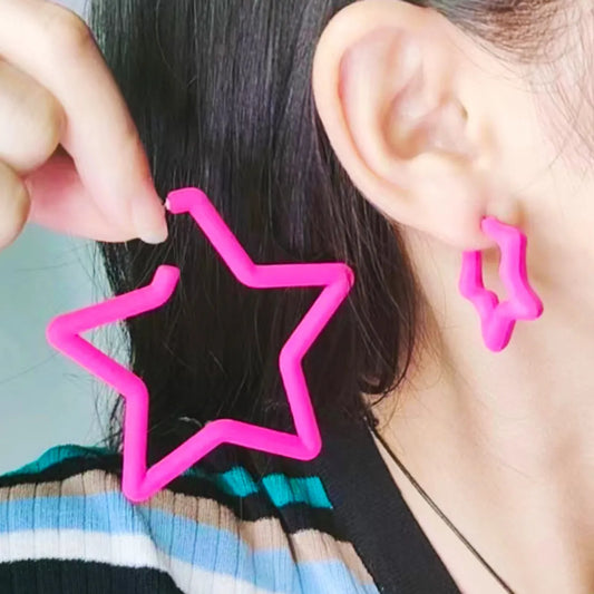 1 Pair Simple Style Star Spray Paint Arylic Earrings