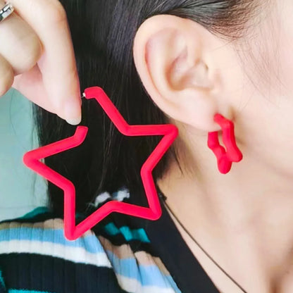 1 Pair Simple Style Star Spray Paint Arylic Earrings