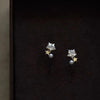 1 Pair Simple Style Star Sterling Silver Inlay Zircon Ear Studs