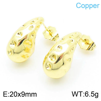 1 Pair Simple Style Star Water Droplets Plating Copper 18K Gold Plated Ear Studs