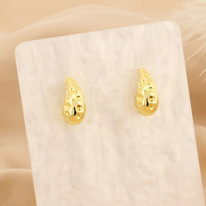 1 Pair Simple Style Star Water Droplets Plating Copper 18K Gold Plated Ear Studs