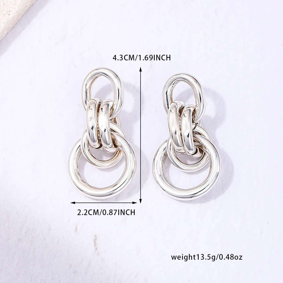 1 Pair Simple Style Streetwear Commute Geometric Ferroalloy Drop Earrings