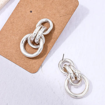 1 Pair Simple Style Streetwear Commute Geometric Ferroalloy Drop Earrings