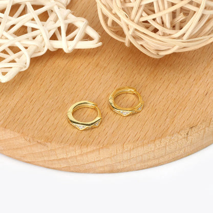 1 Pair Simple Style Streetwear Commute Solid Color Inlay Sterling Silver Zircon 18K Gold Plated White Gold Plated Gold Plated Earrings