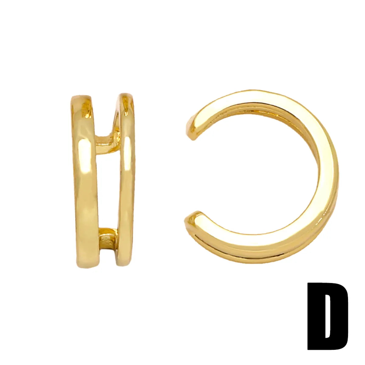 1 Pair Simple Style Streetwear Geometric Plating Copper 18k Gold Plated Ear Cuffs