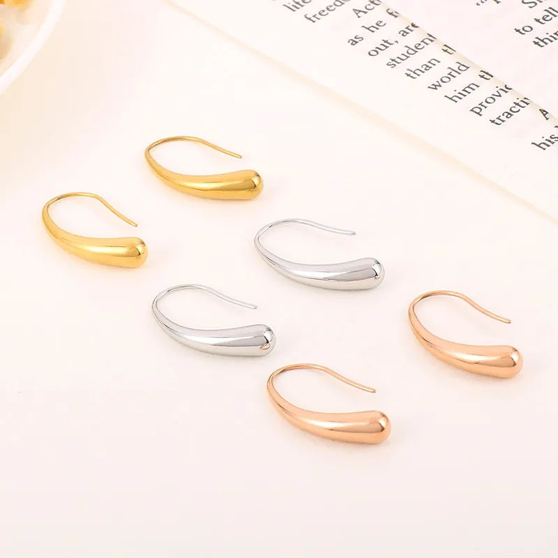 1 Pair Simple Style Streetwear Geometric Plating Stainless Steel 18K Gold Plated Earrings