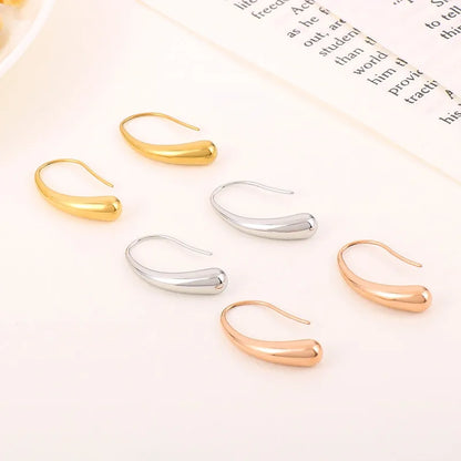 1 Pair Simple Style Streetwear Geometric Plating Stainless Steel 18K Gold Plated Earrings