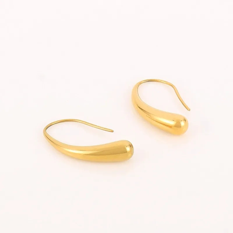 1 Pair Simple Style Streetwear Geometric Plating Stainless Steel 18K Gold Plated Earrings