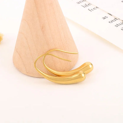 1 Pair Simple Style Streetwear Geometric Plating Stainless Steel 18K Gold Plated Earrings