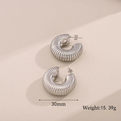 1 Pair Simple Style Streetwear Geometric Stainless Steel Ear Studs