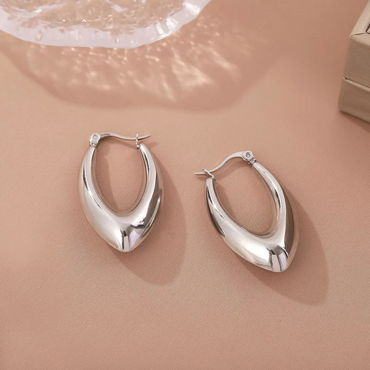 1 Pair Simple Style Streetwear Geometric Stainless Steel Earrings