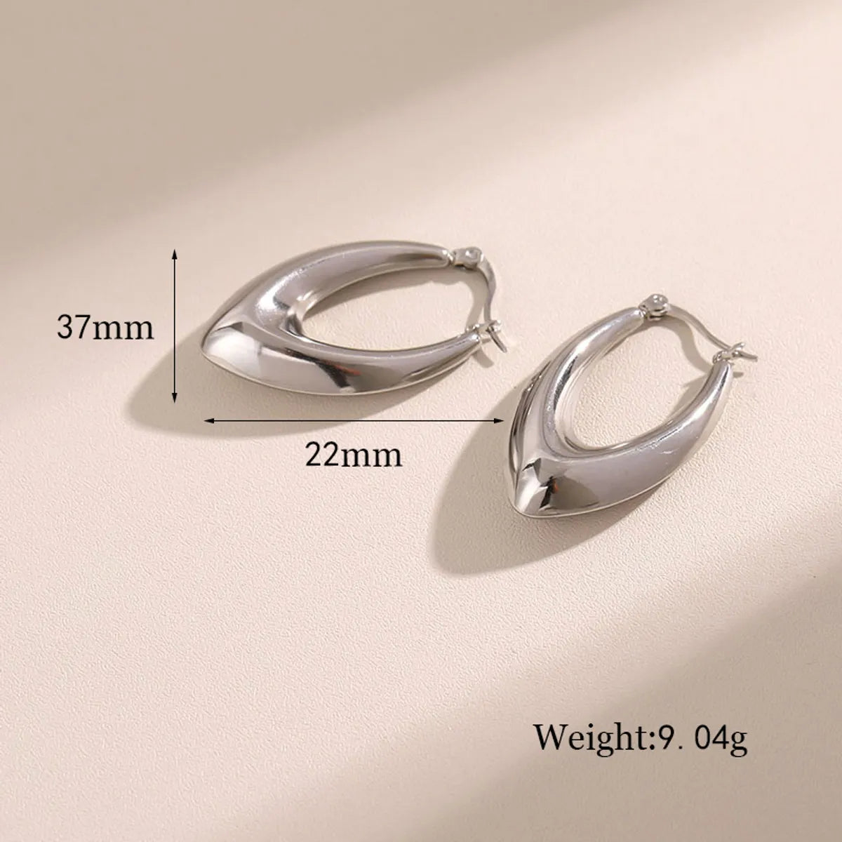 1 Pair Simple Style Streetwear Geometric Stainless Steel Earrings