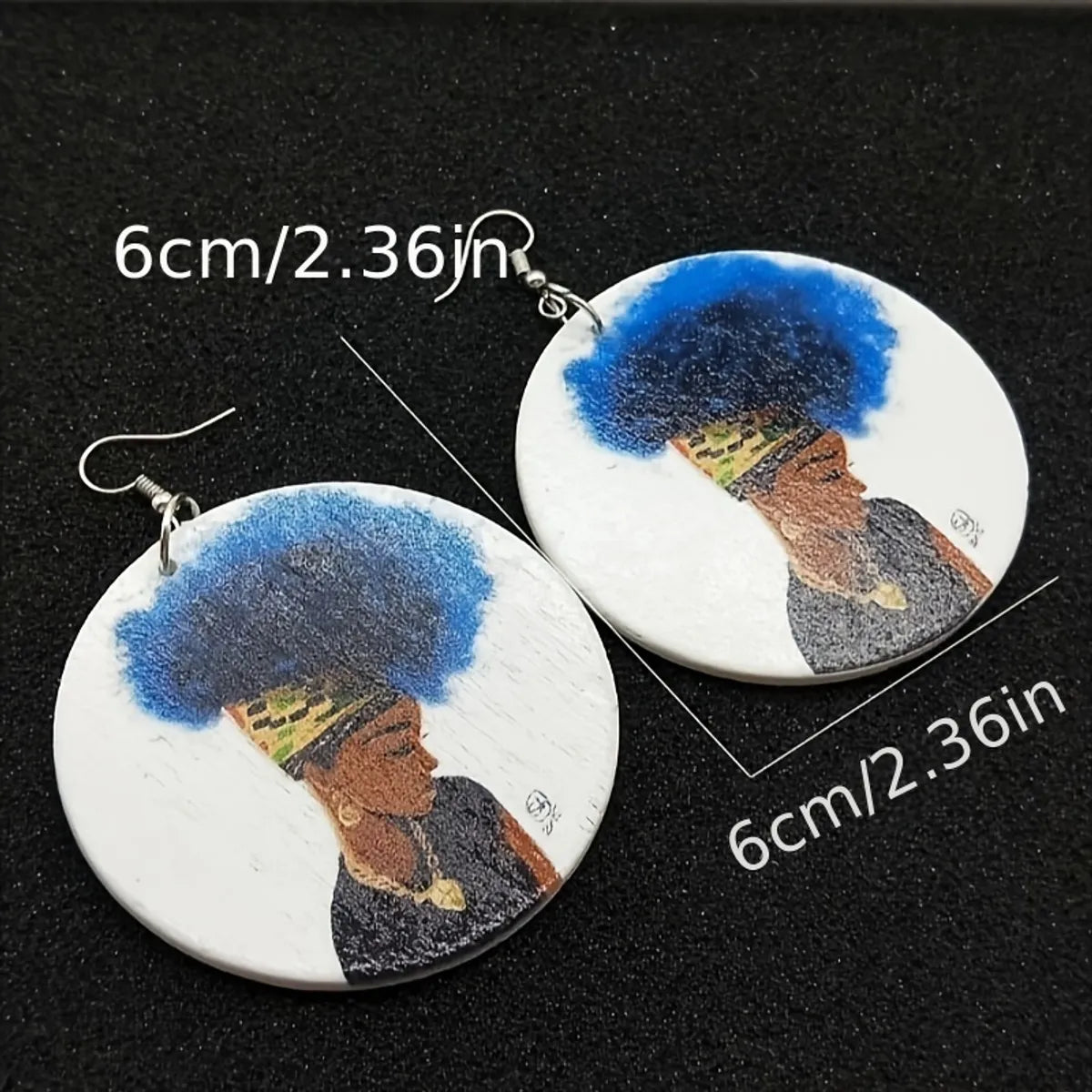 1 Pair Simple Style Streetwear Human Animal Letter Wood Drop Earrings