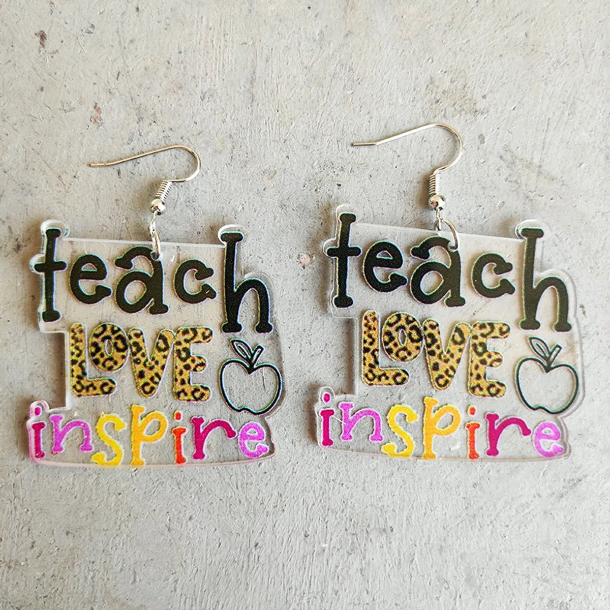 1 Pair Simple Style Streetwear Letter Apple Arylic Drop Earrings