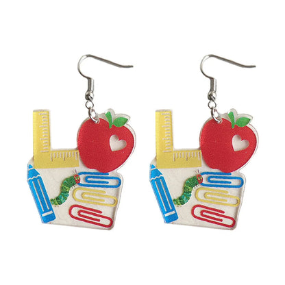 1 Pair Simple Style Streetwear Letter Apple Arylic Drop Earrings