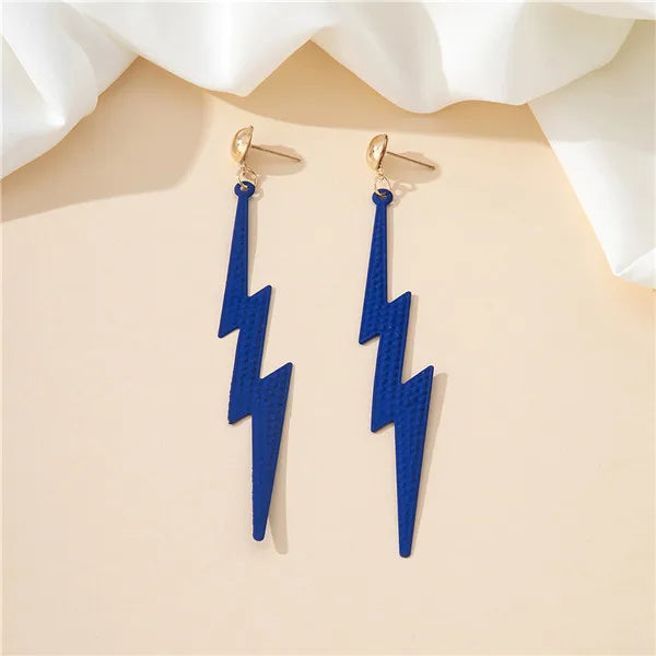 1 Pair Simple Style Streetwear Lightning Iron Drop Earrings