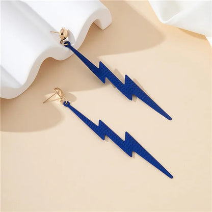 1 Pair Simple Style Streetwear Lightning Iron Drop Earrings