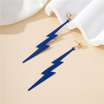 1 Pair Simple Style Streetwear Lightning Iron Drop Earrings