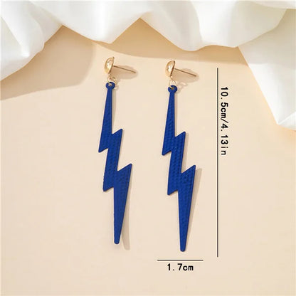 1 Pair Simple Style Streetwear Lightning Iron Drop Earrings