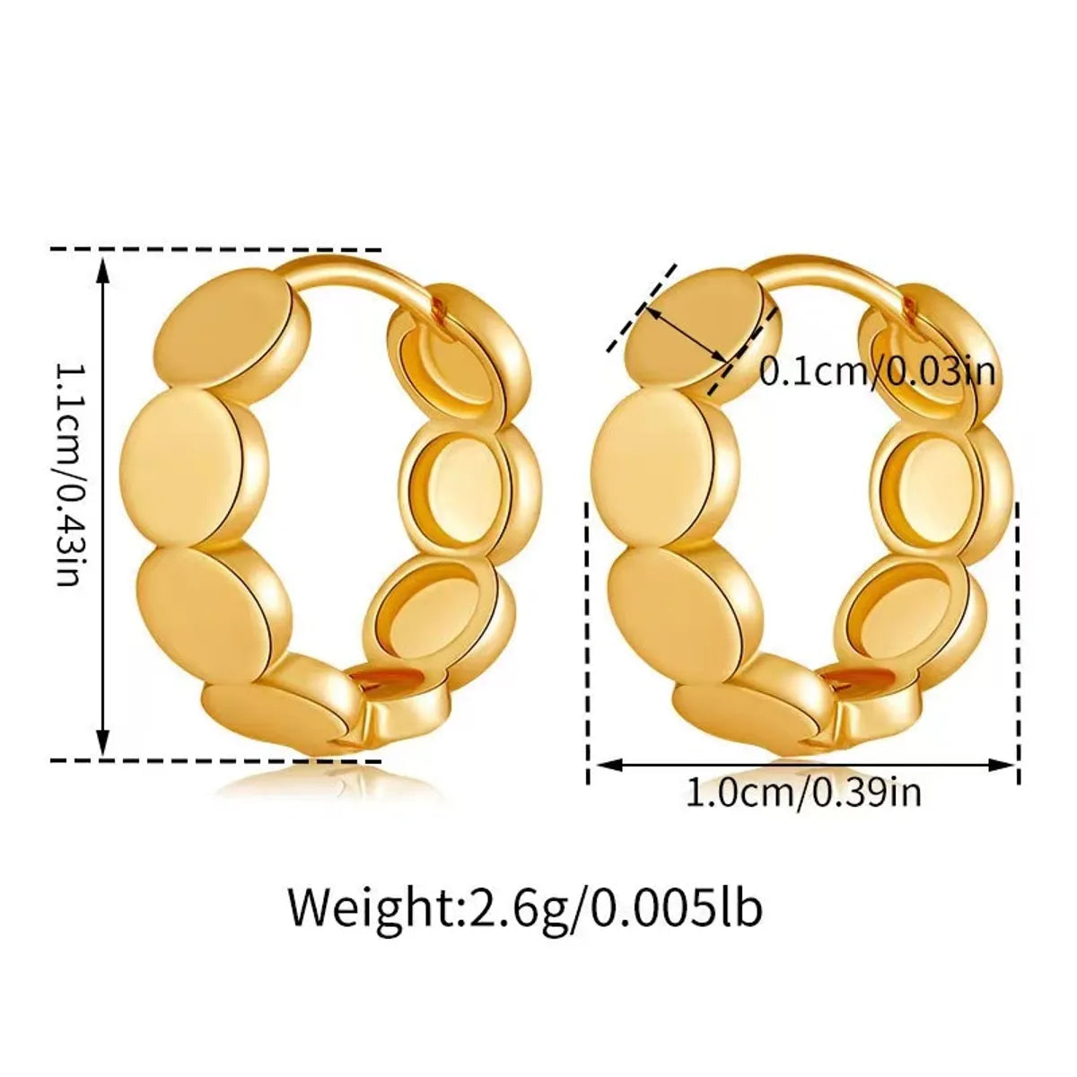 1 Pair Simple Style Streetwear Round Copper Drop Earrings