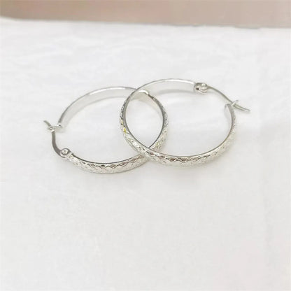 1 Pair Simple Style Streetwear Solid Color Plating Stainless Steel Hoop Earrings