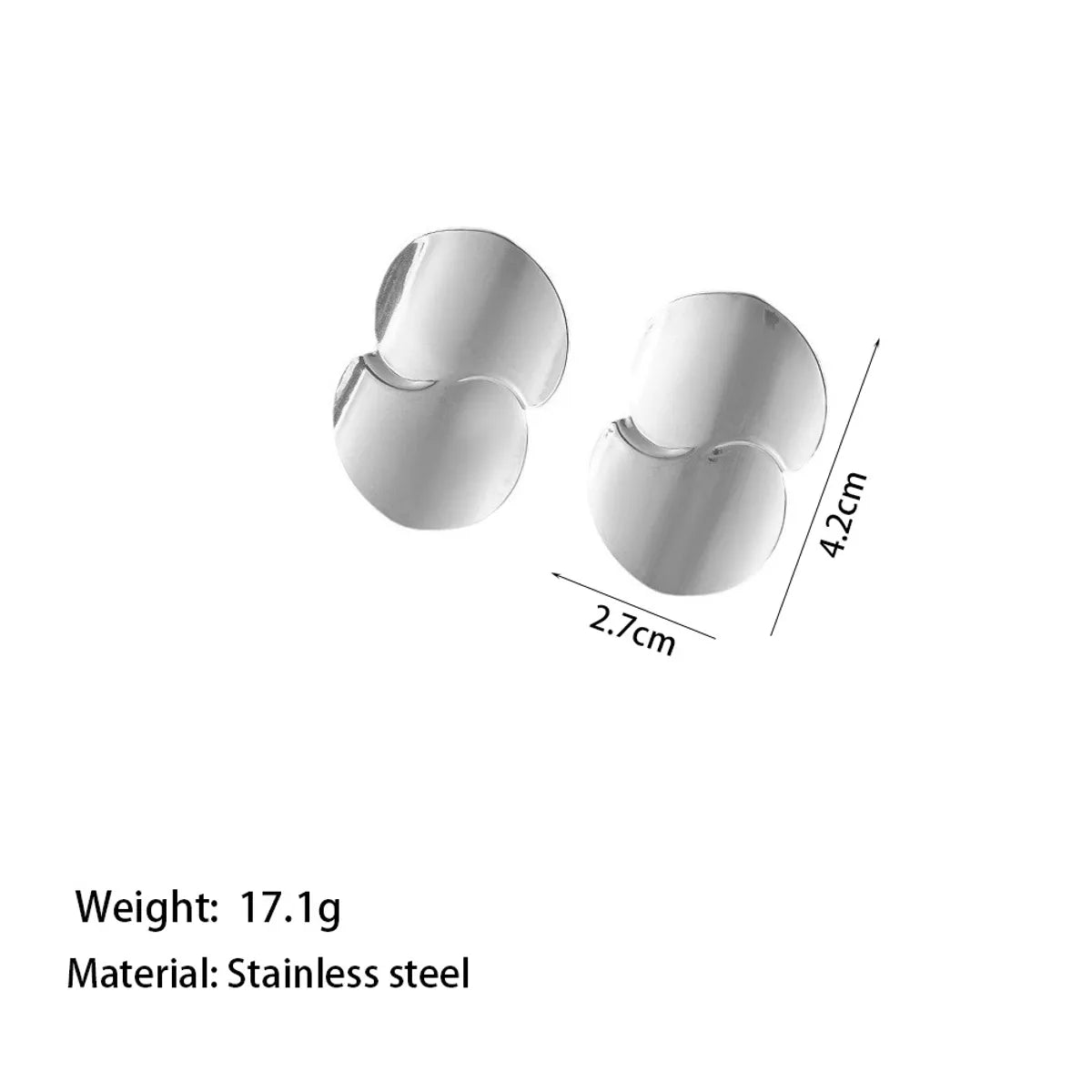 1 Pair Simple Style Streetwear Solid Color Polishing Plating 304 Stainless Steel 18K Gold Plated Ear Studs