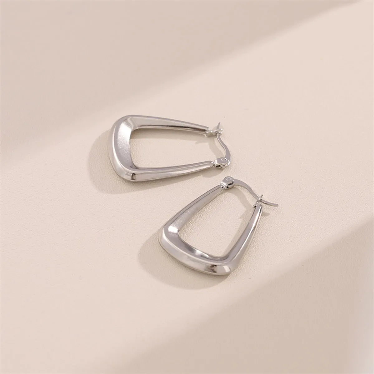 1 Pair Simple Style Streetwear Square Solid Color Stainless Steel Earrings