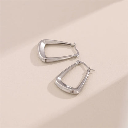 1 Pair Simple Style Streetwear Square Solid Color Stainless Steel Earrings