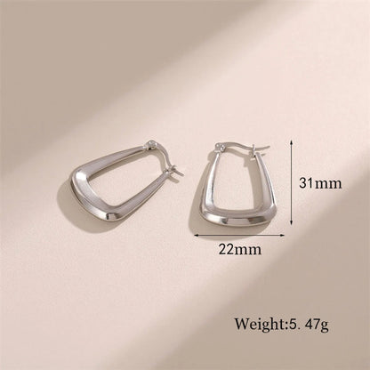 1 Pair Simple Style Streetwear Square Solid Color Stainless Steel Earrings