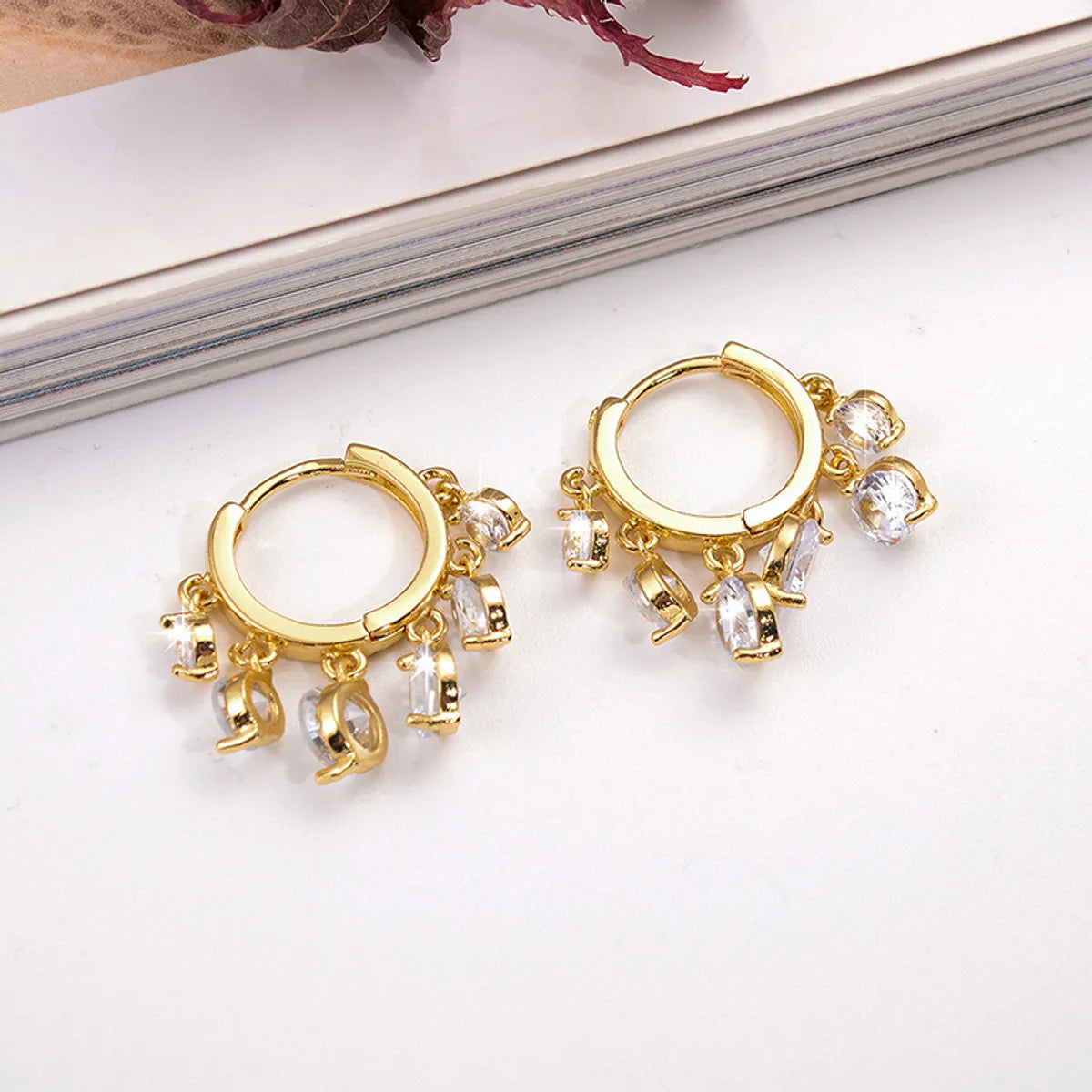 1 Pair Simple Style Streetwear Water Droplets Plating Inlay Copper Zircon Drop Earrings