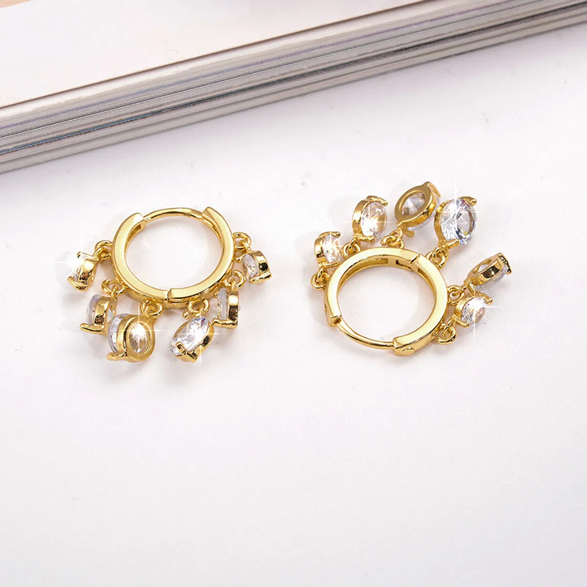 1 Pair Simple Style Streetwear Water Droplets Plating Inlay Copper Zircon Drop Earrings