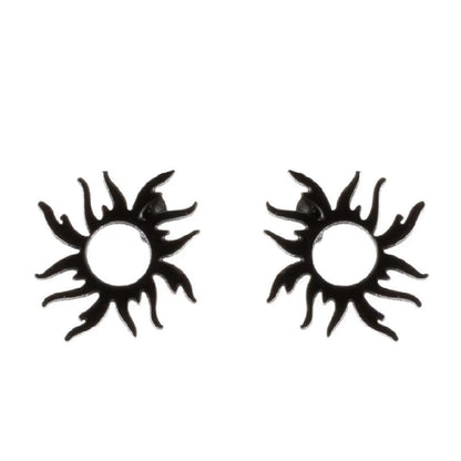 1 Pair Simple Style Sun Stainless Steel Plating Ear Studs