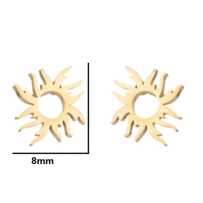 1 Pair Simple Style Sun Stainless Steel Plating Ear Studs