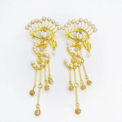 1 Pair Simple Style Tassel Alloy Drop Earrings