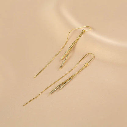 1 Pair Simple Style Tassel Chain Alloy Drop Earrings